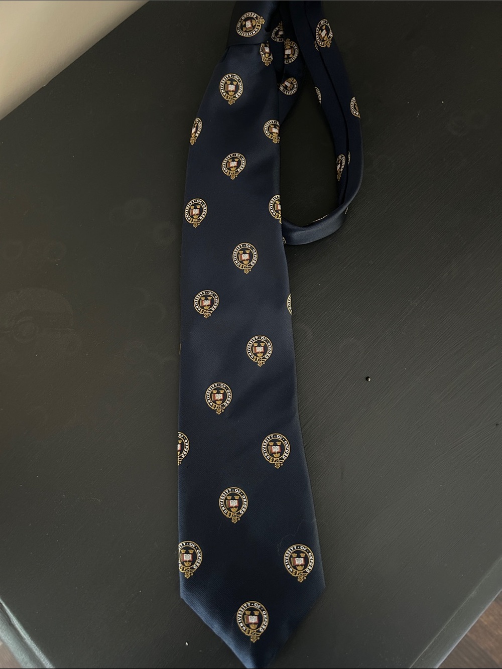 Men's Navy University of Oxford Crest Pattern Tie